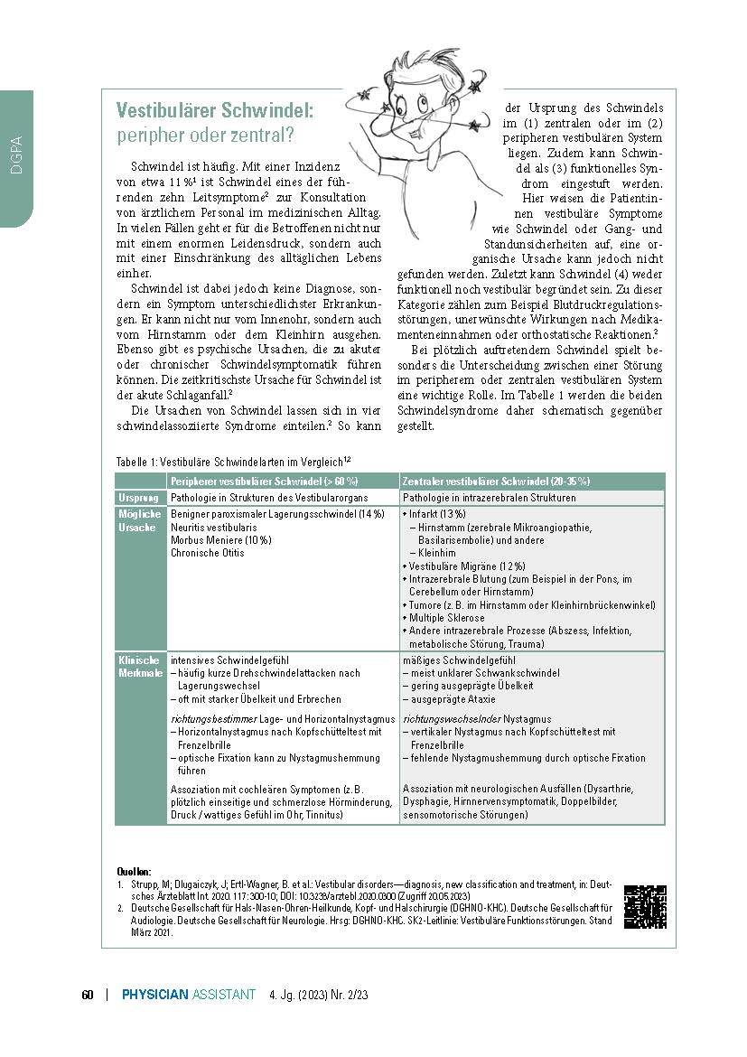 Vestibulärer Schwindel: peripher oder zentral?
