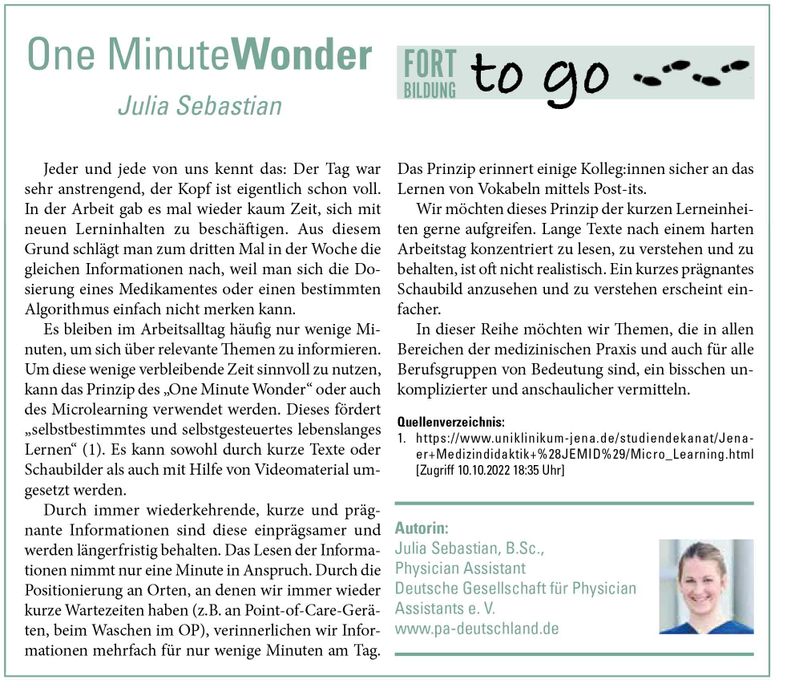 Einleitung – "Fortbildung to go"