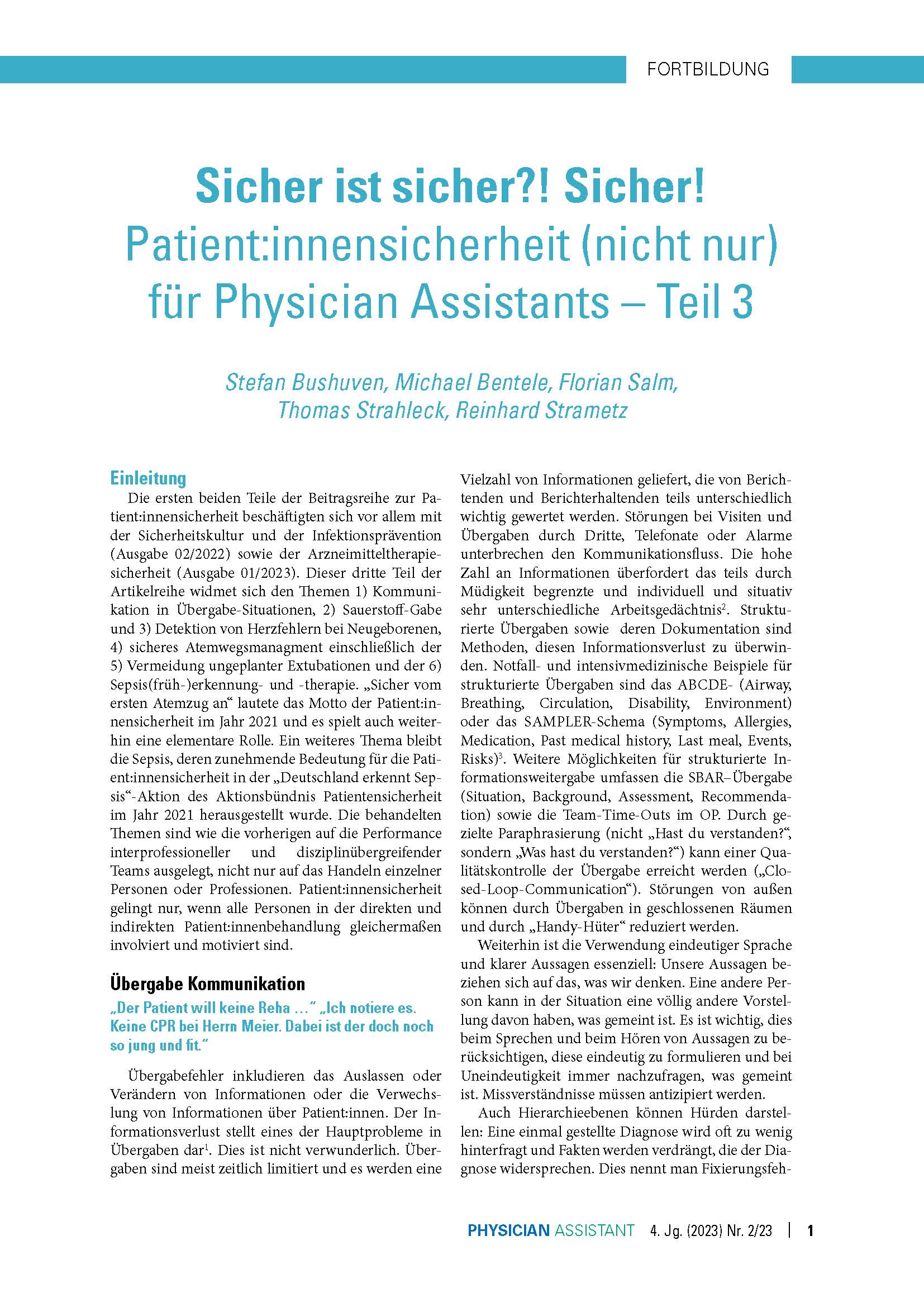 online only Patient:innensicherheit, Teil 3
